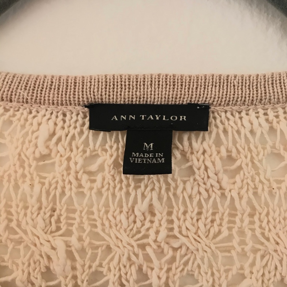 Ann Taylor open weave zip sweater cardigan… - Picture 4 of 5